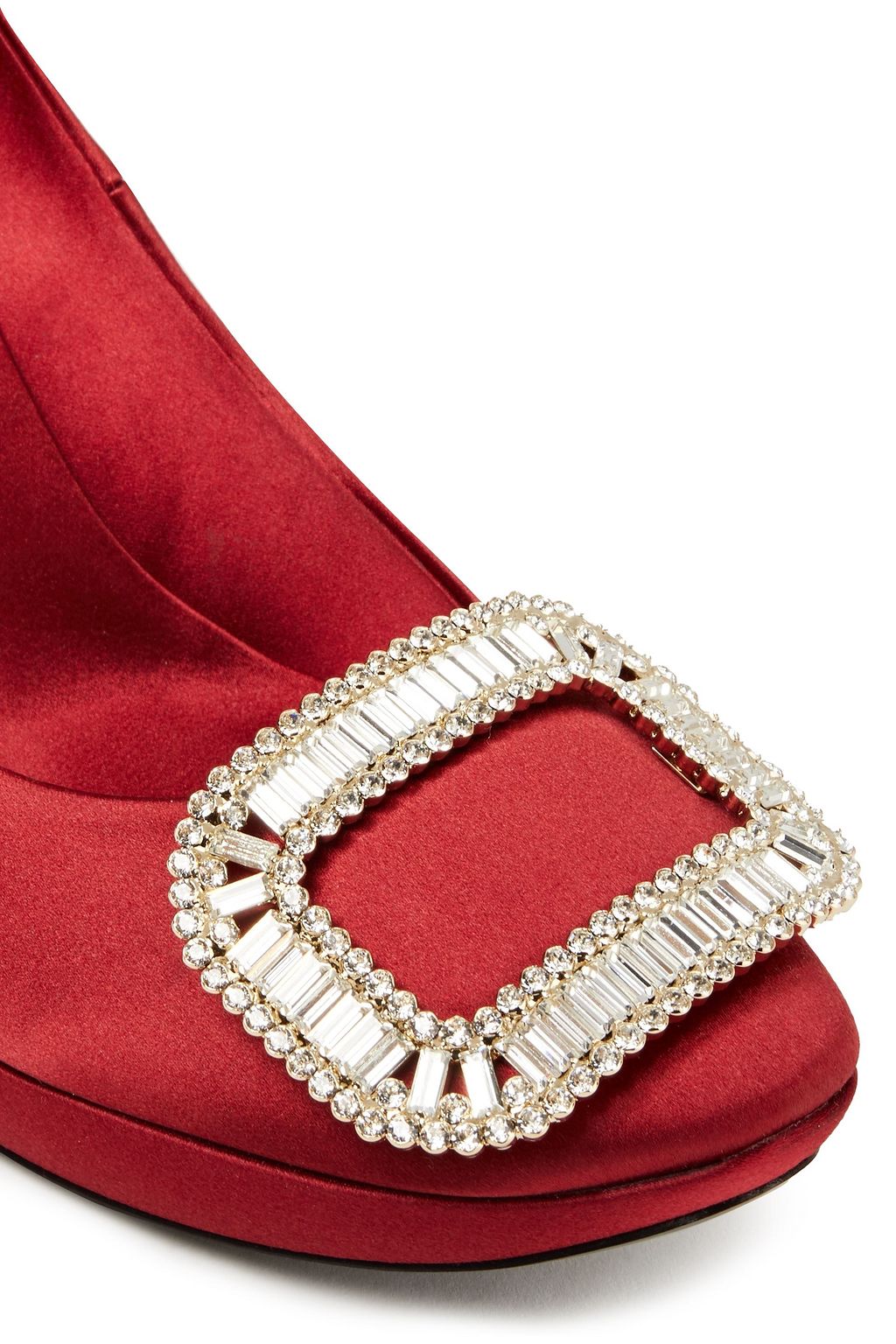 ROGER VIVIER Limelight サテン プラットフォームパンプス クリスタル付き