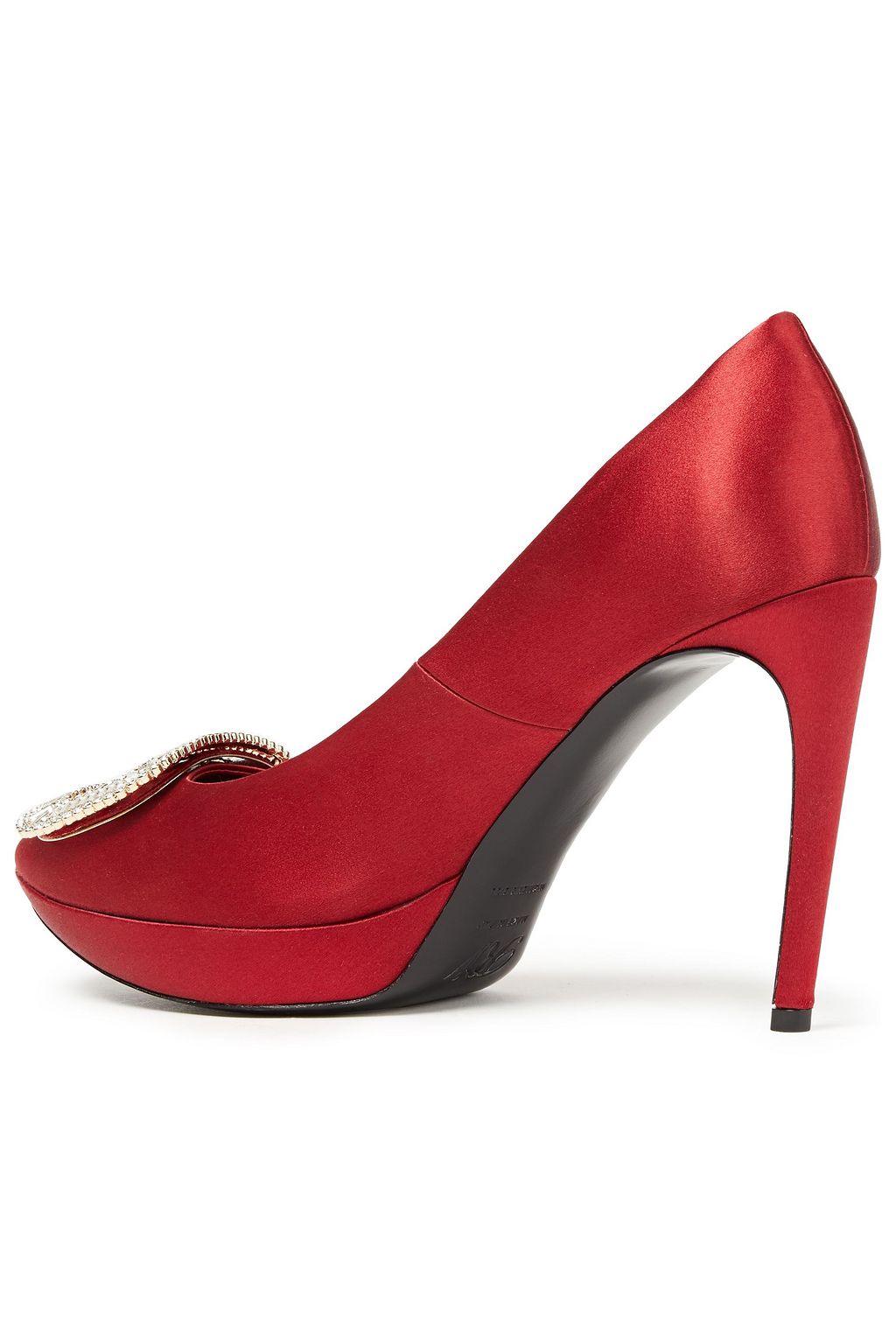 ROGER VIVIER Limelight サテン プラットフォームパンプス クリスタル付き