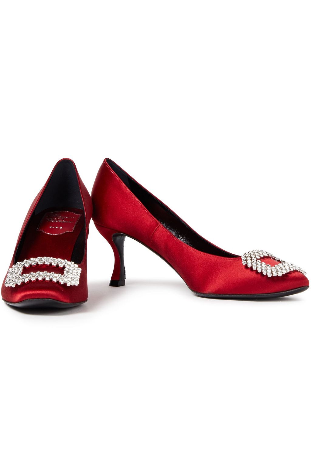 ROGER VIVIER Buckle-embellished satin pumps