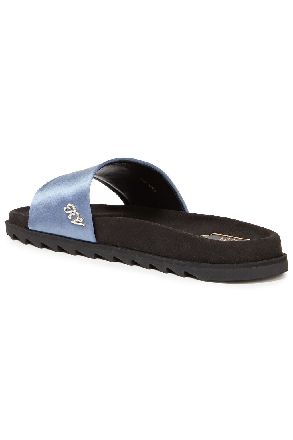 ROGER VIVIER Crystal-embellished satin slides