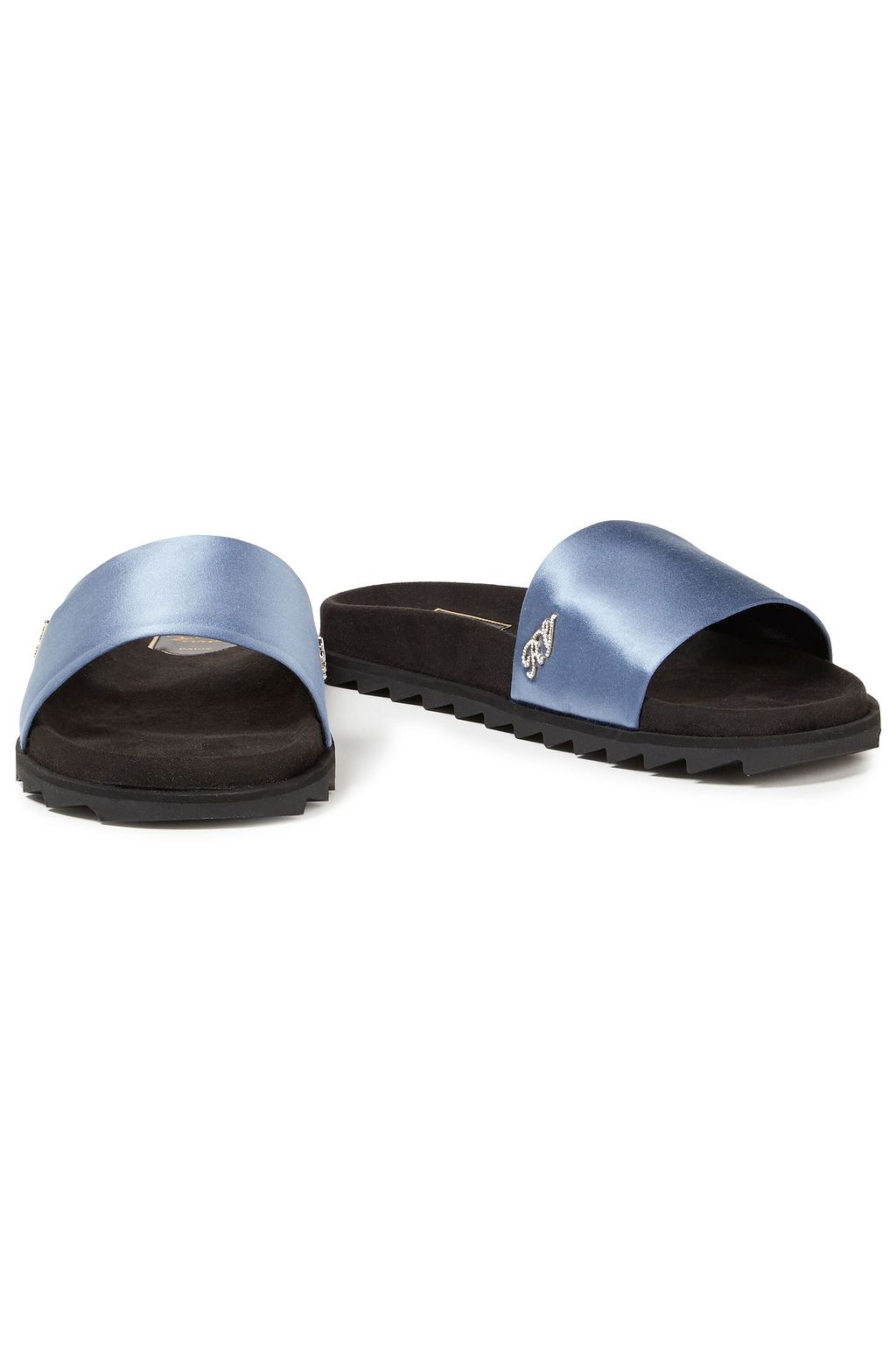ROGER VIVIER Crystal-embellished satin slides