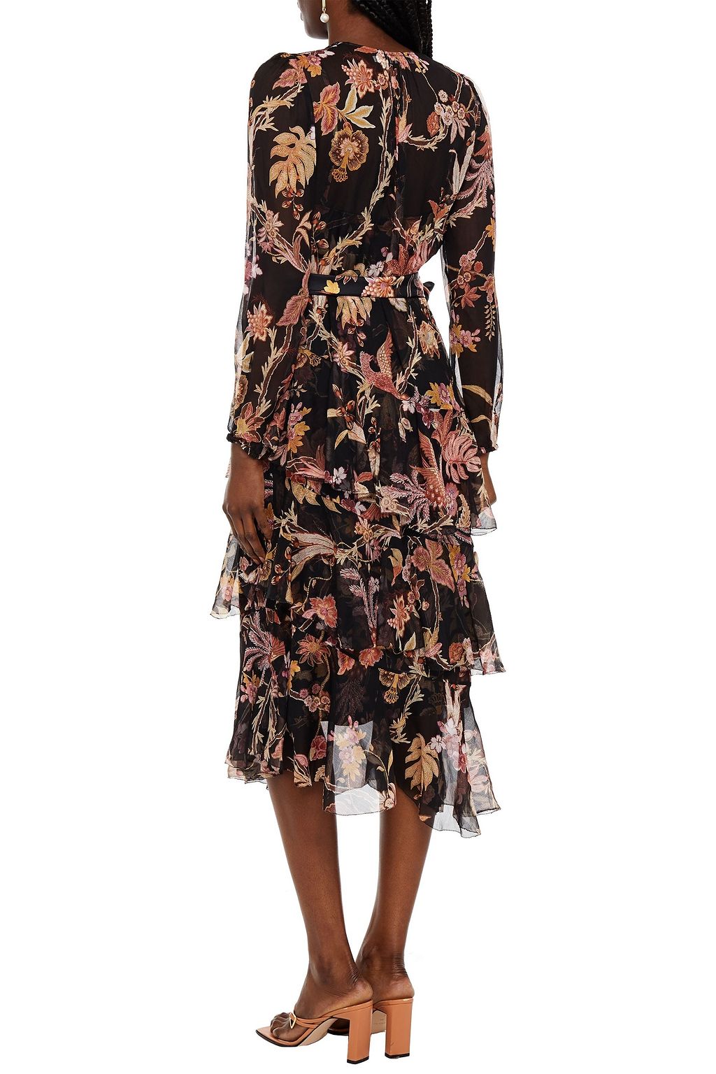 ZIMMERMANN Wavelength tiered floral-print silk-georgette midi dress