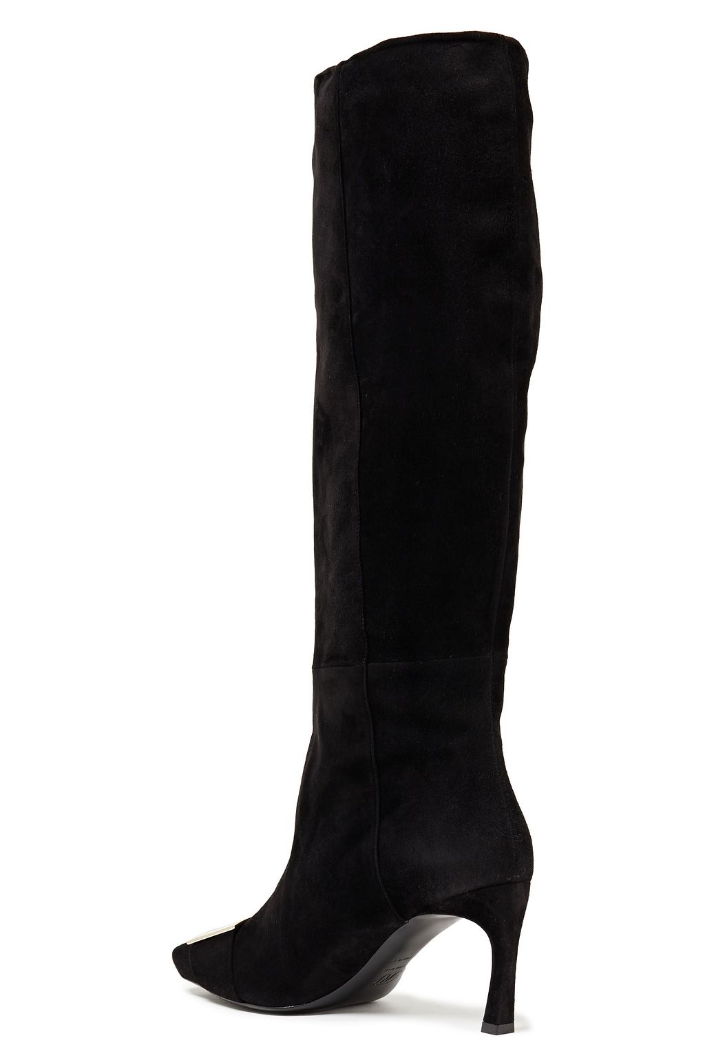 ROGER VIVIER Trompette buckle-embellished suede knee boots