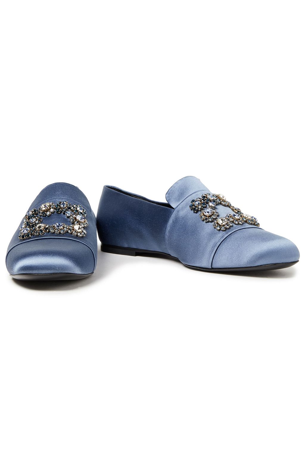 ROGER VIVIER Crystal-embellished satin loafer