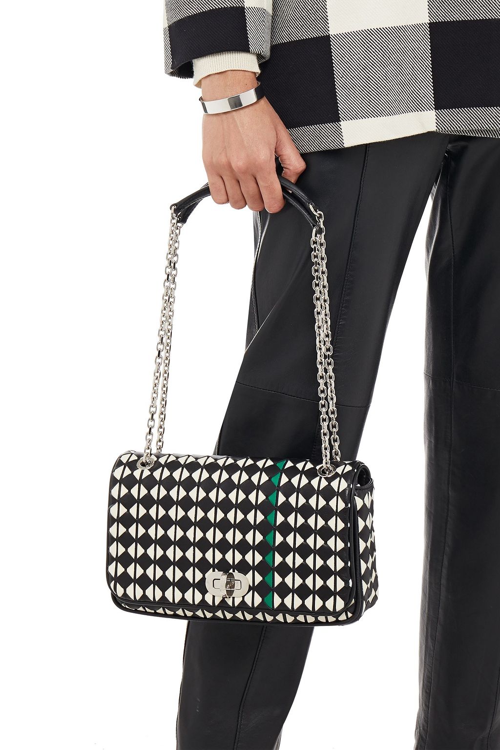SERAPIAN Mosaico leather shoulder bag