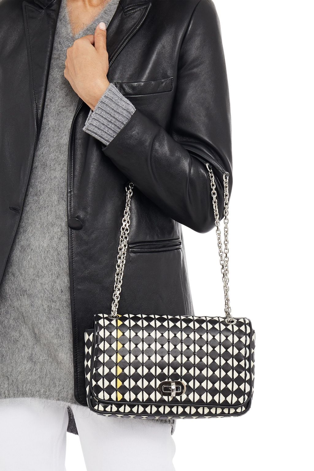 SERAPIAN Mosaico leather shoulder bag