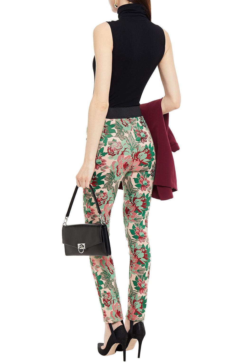 DOLCE & GABBANA メタリックフローラルジャカード トレンカ