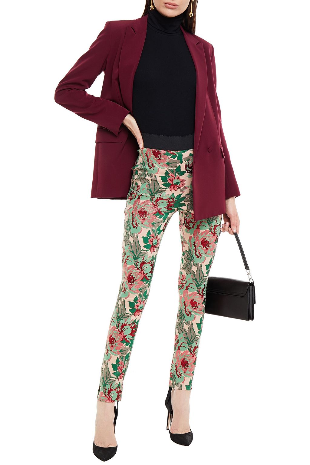 DOLCE & GABBANA メタリックフローラルジャカード トレンカ