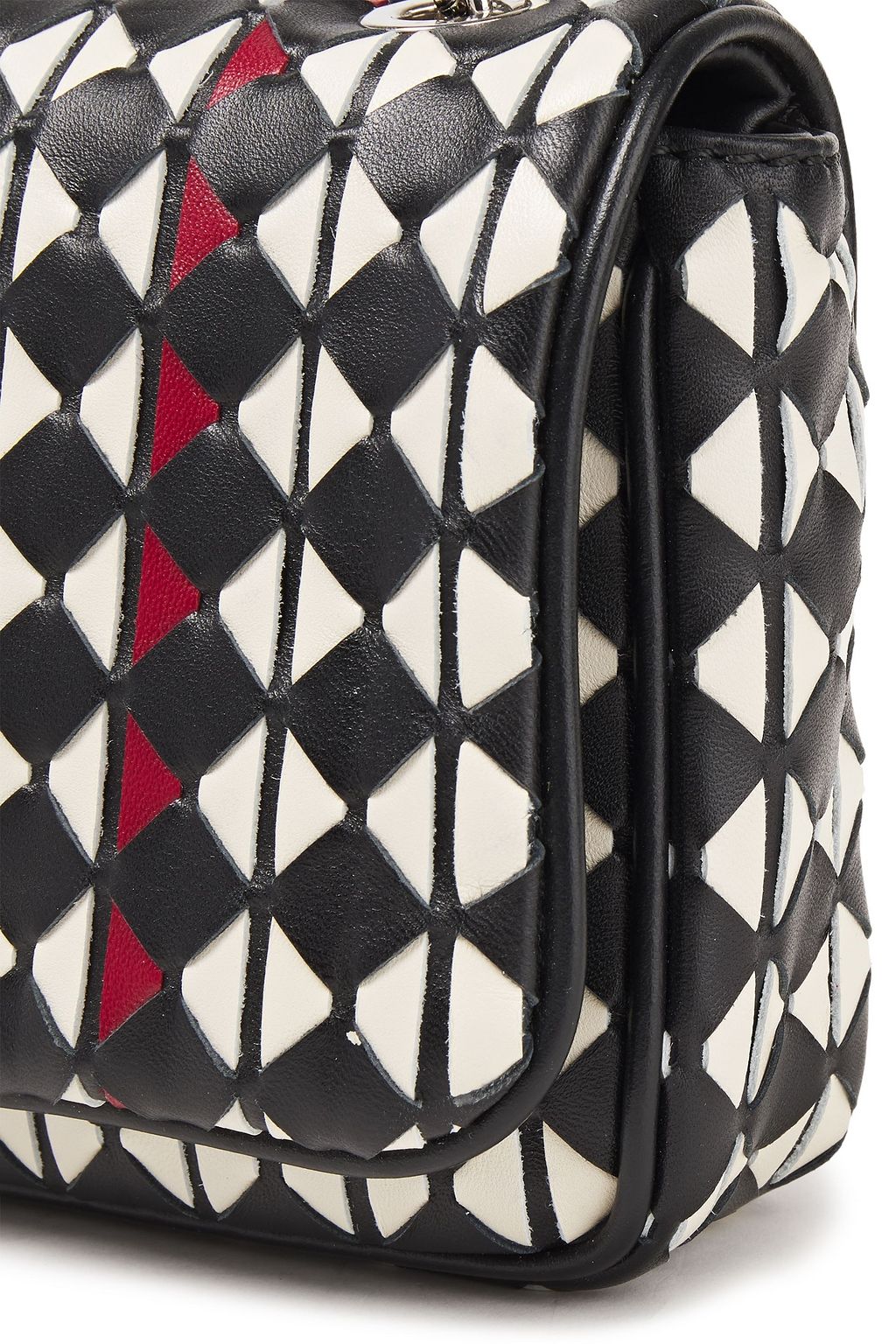 SERAPIAN Mosaico woven leather shoulder bag
