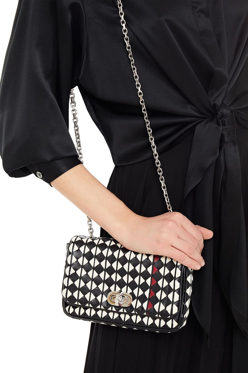 SERAPIAN Mosaico woven leather shoulder bag