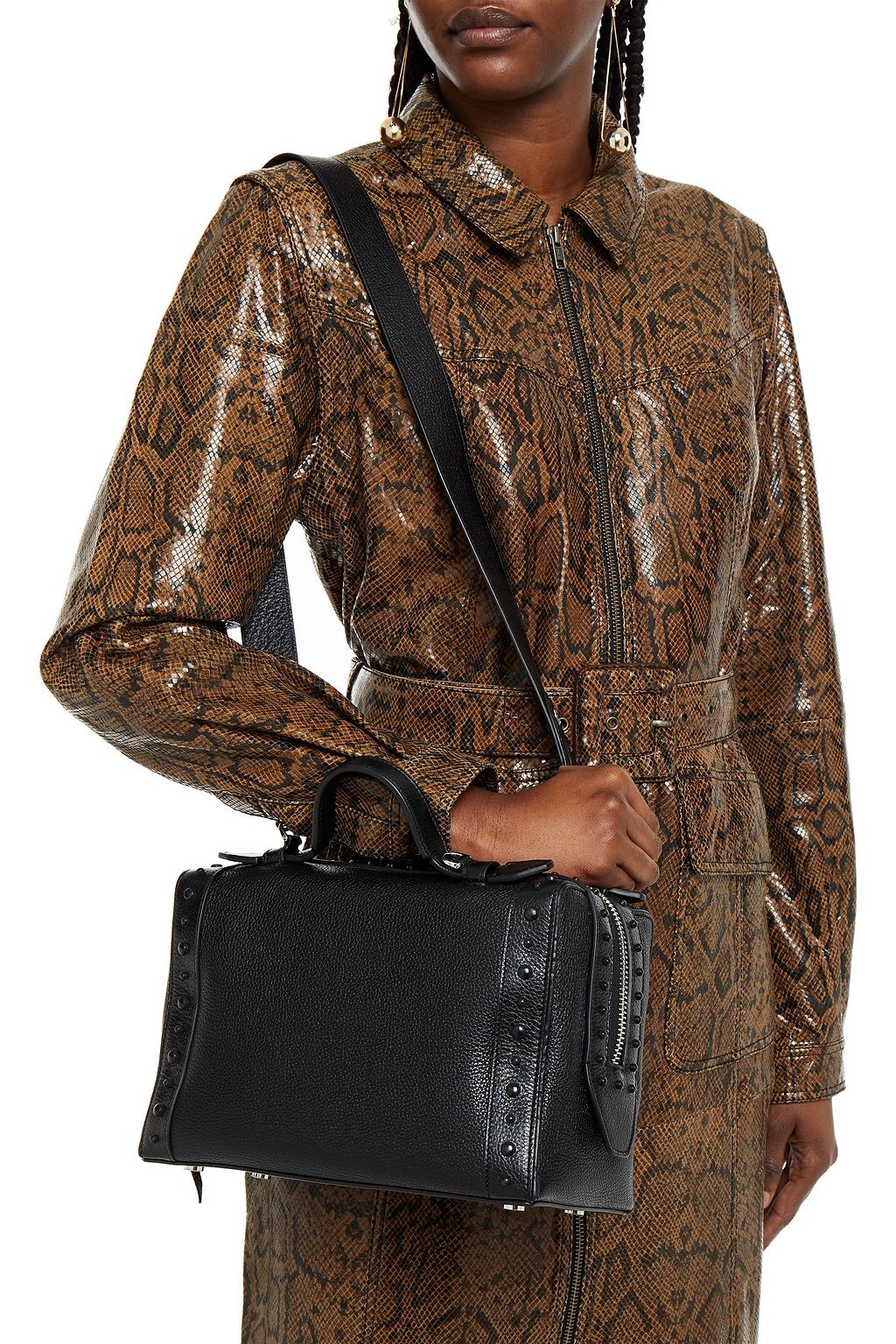 TOD'S Don Bauletto Gommino studded pebbled-leather tote