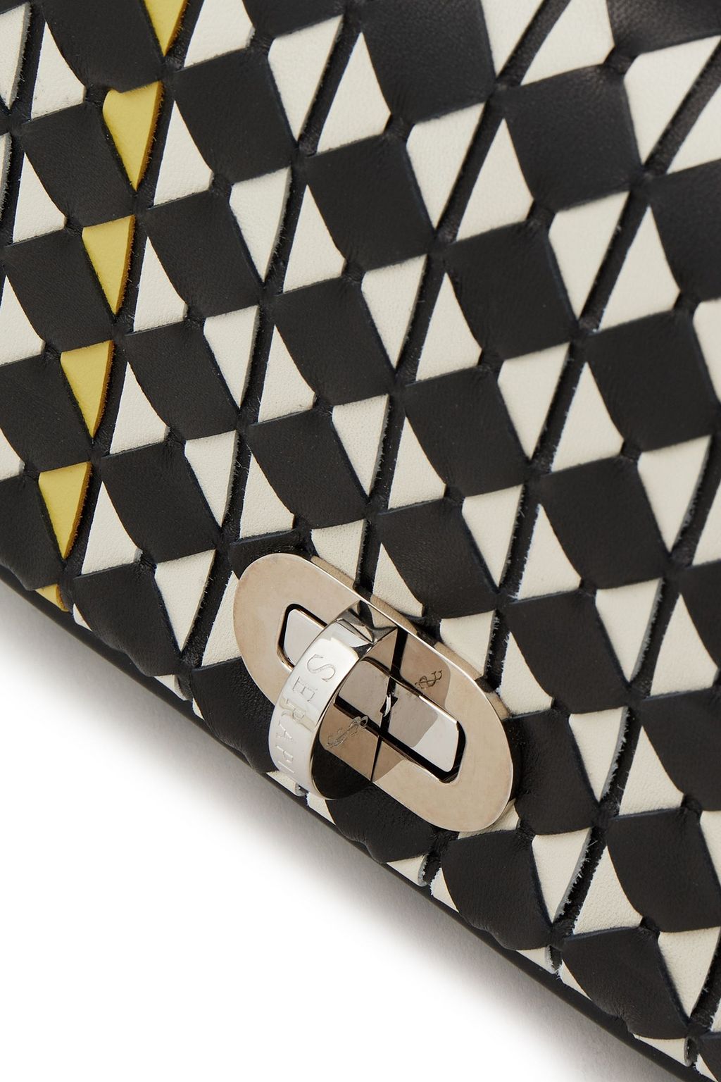SERAPIAN Mosaico woven leather shoulder bag