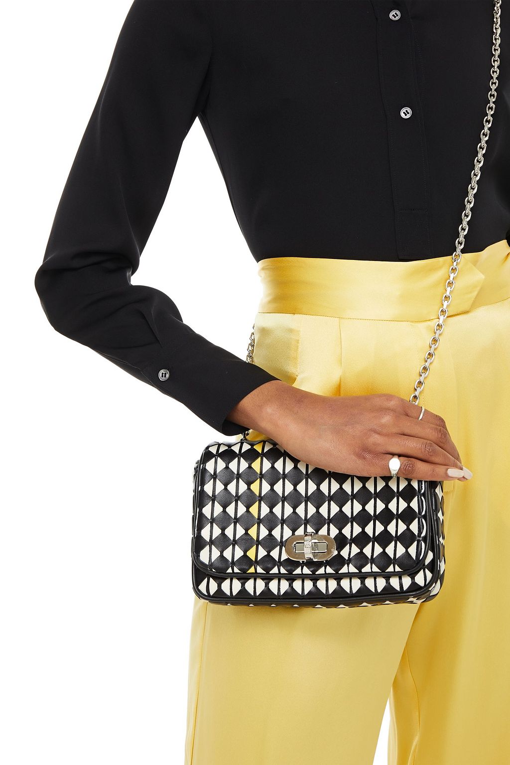 SERAPIAN Mosaico woven leather shoulder bag