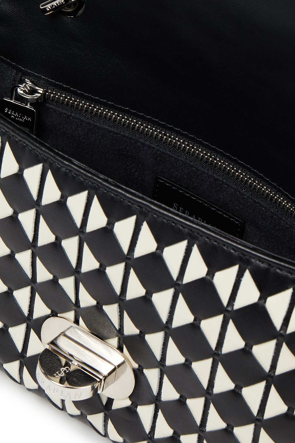 SERAPIAN Mosaico woven leather shoulder bag