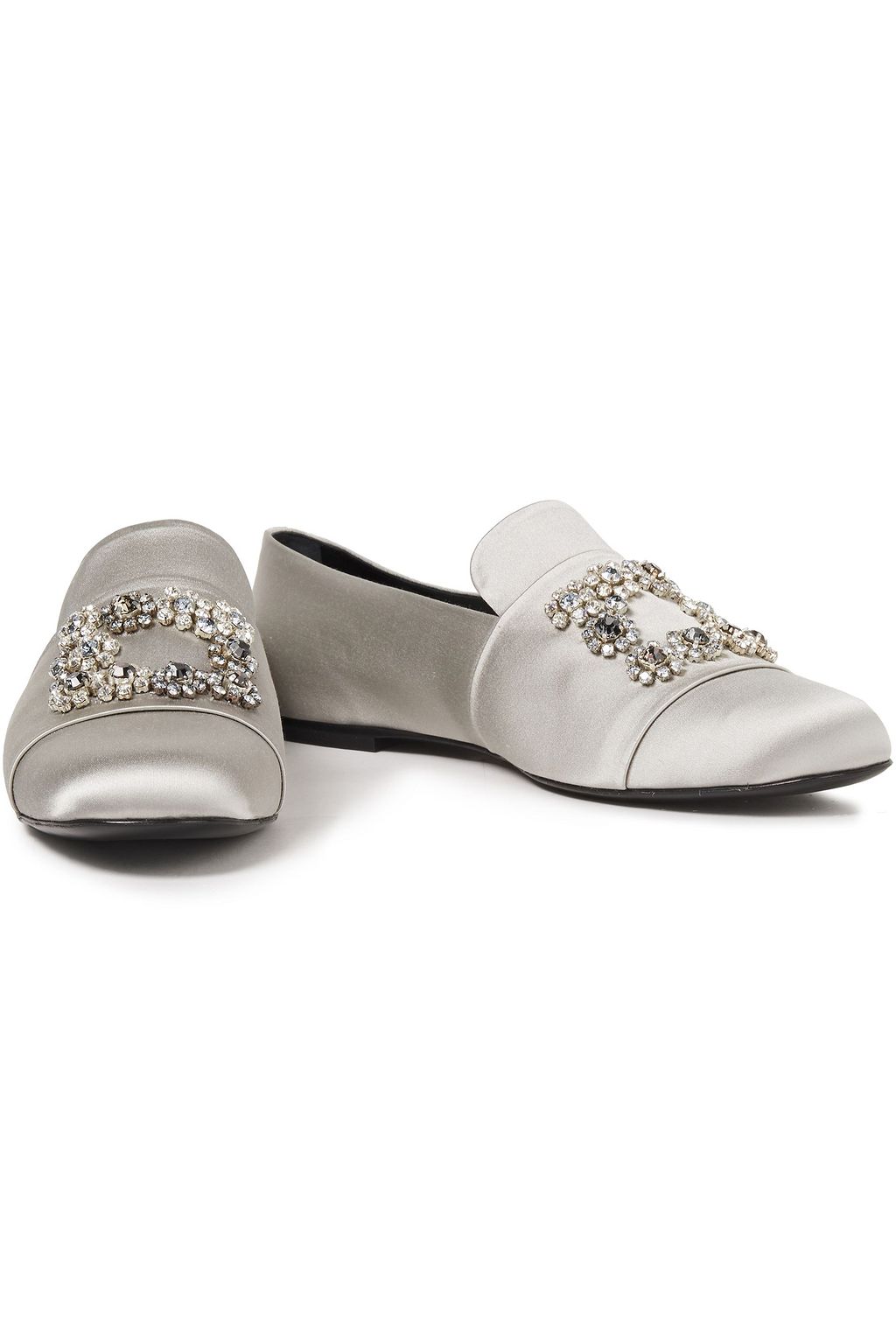 ROGER VIVIER クリスタル付き サテン ローファー