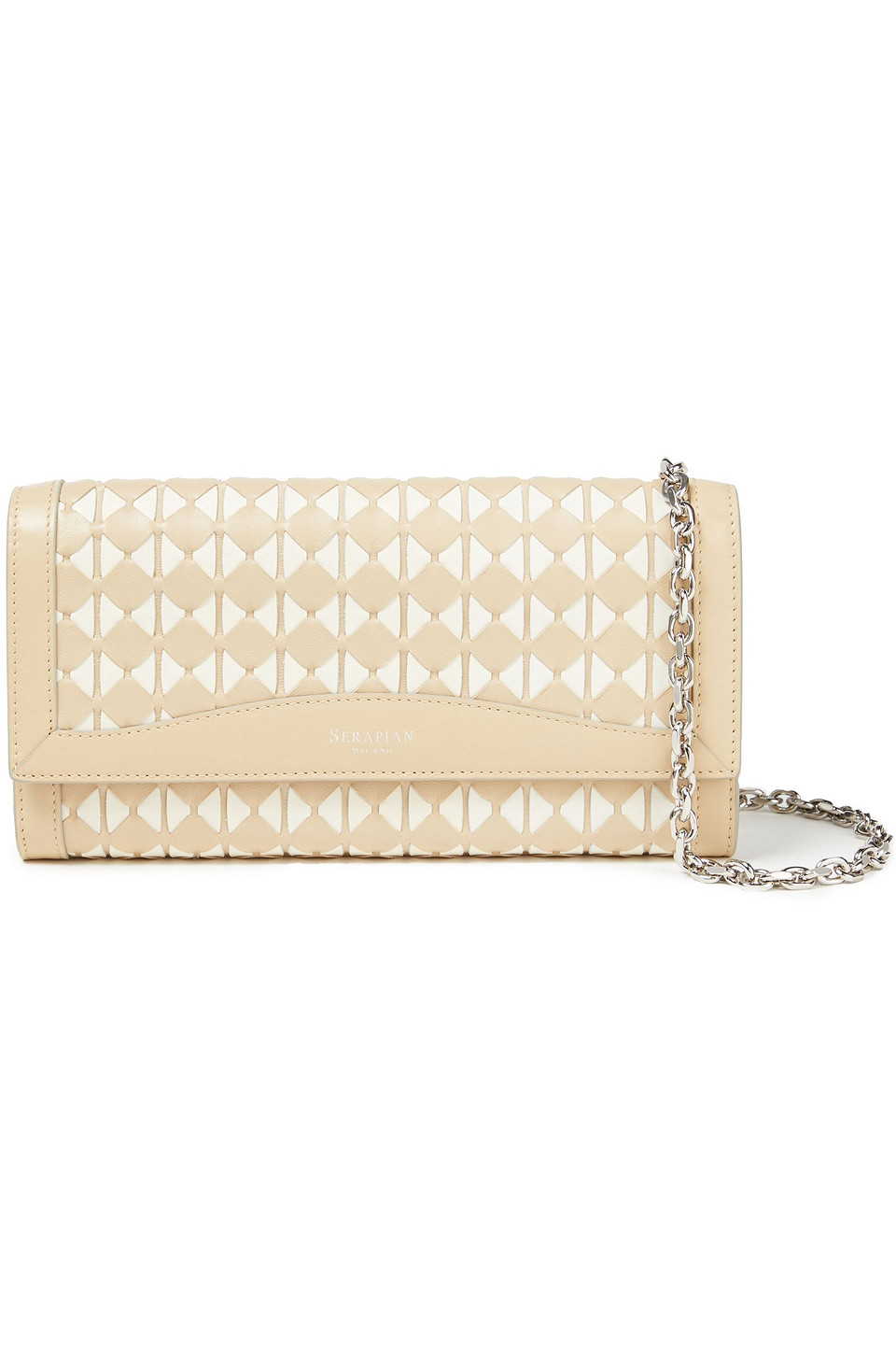 Serapian Woman Mosaico Leather Continental Wallet Beige Size --