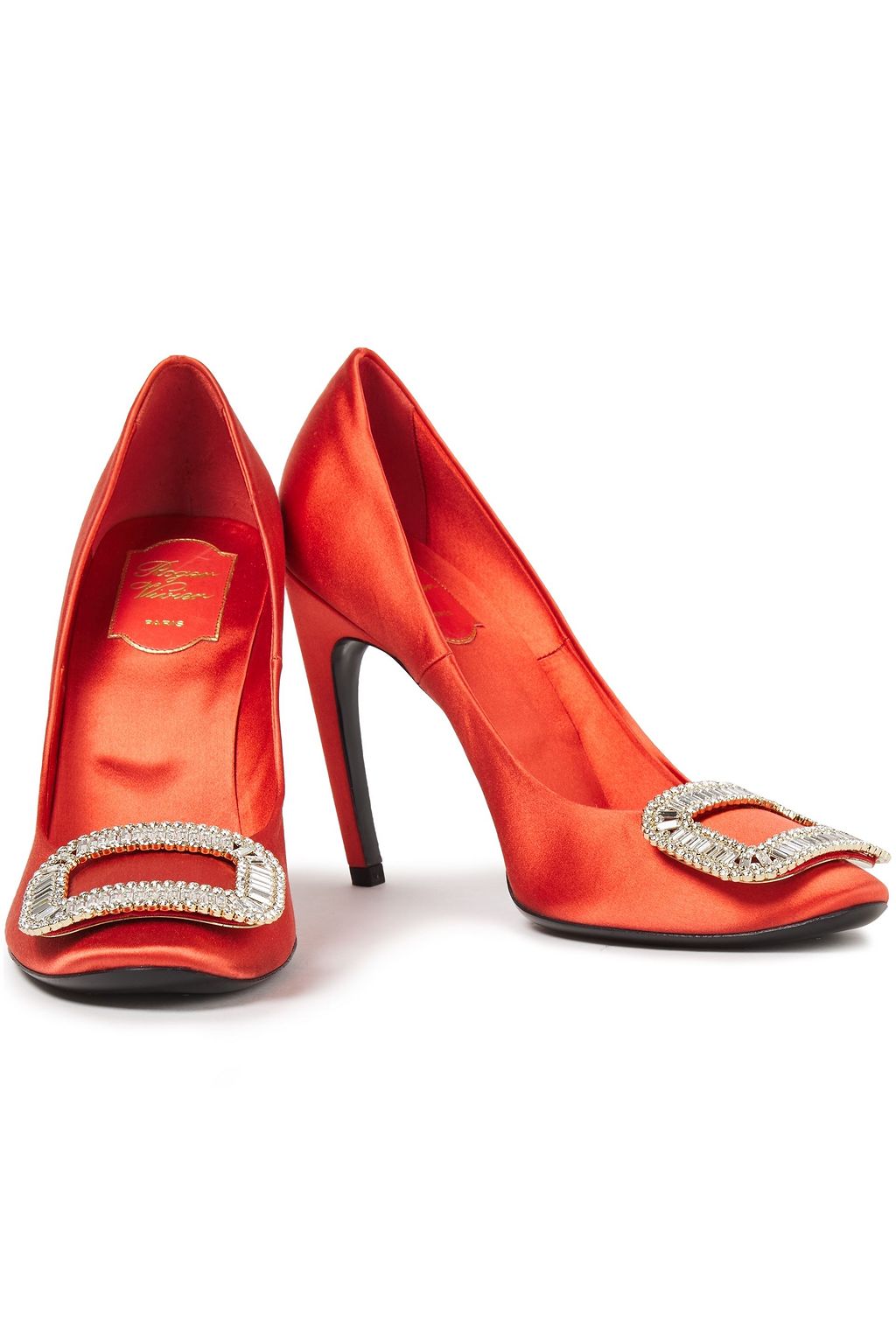 ROGER VIVIER Belle de Nuit crystal-embellished satin pumps
