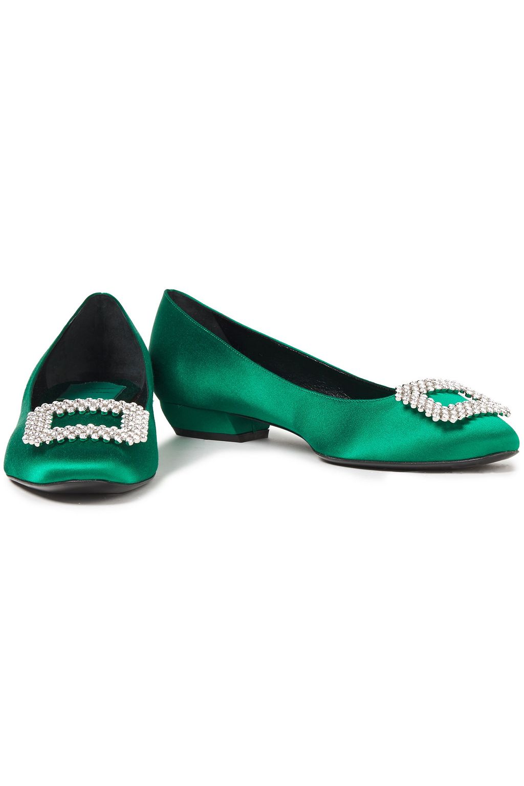 ROGER VIVIER Vertigo Diadem embellished satin ballet flats