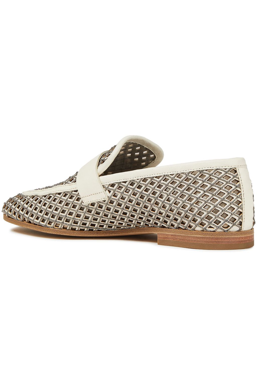 BRUNELLO CUCINELLI Loafers aus lasergeschnittenem Leder mit Zierperlen