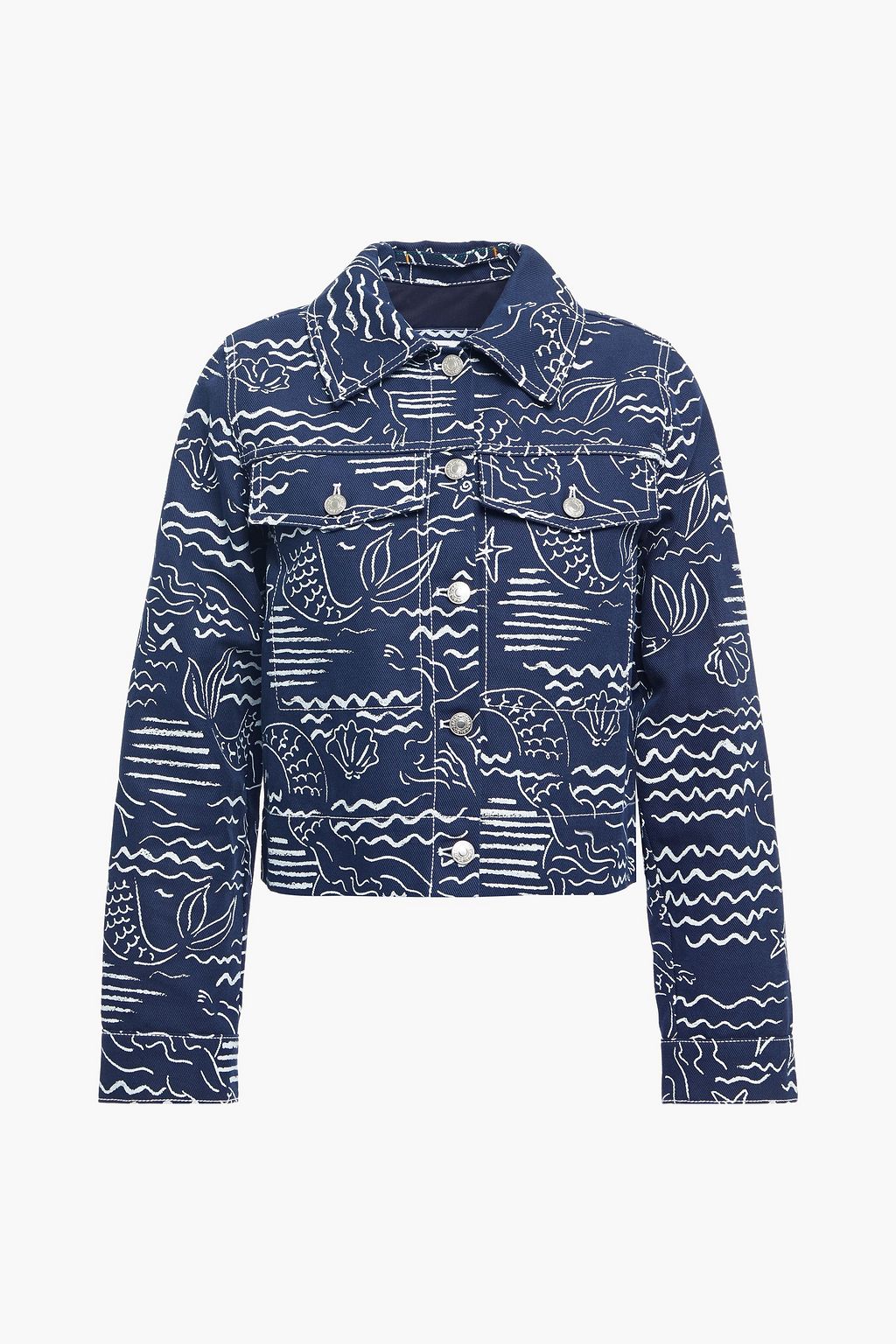 cropped twill jacket