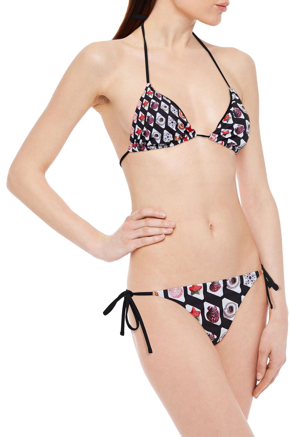 MARY KATRANTZOU Mykonos printed triangle bikini