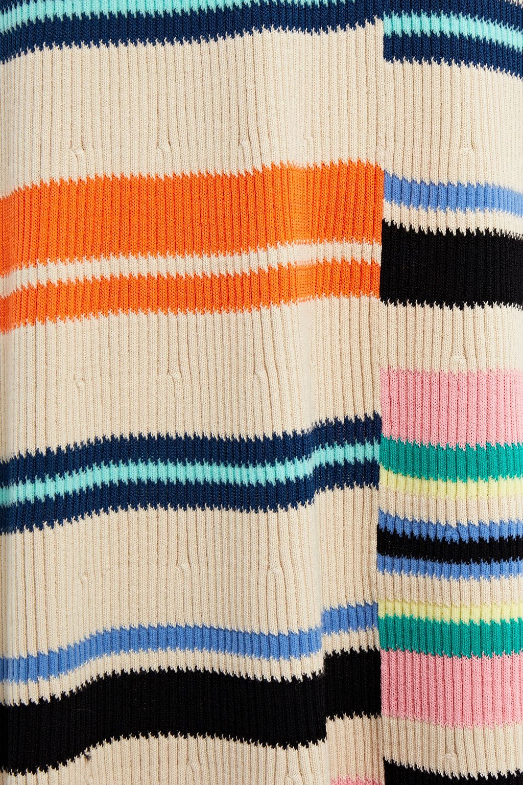 KENZO Striped ribbed cotton-blend midi dress