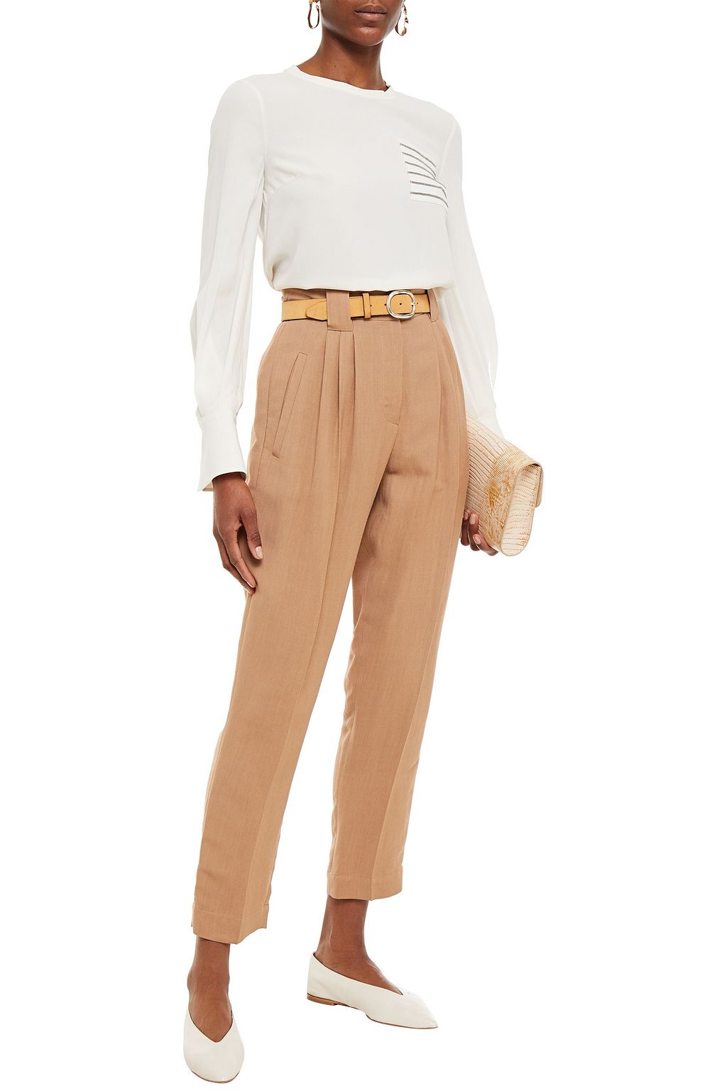 BRUNELLO CUCINELLI Karottenhose aus Twill mit Falten