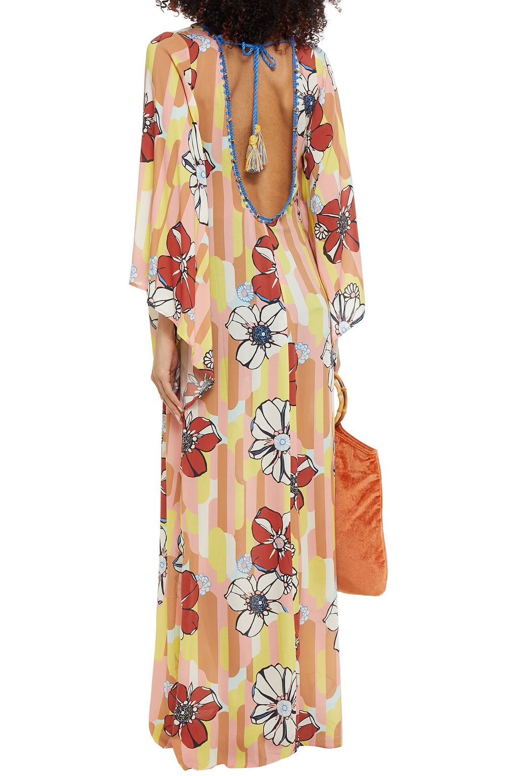 ANJUNA Embellished floral-print voile maxi dress