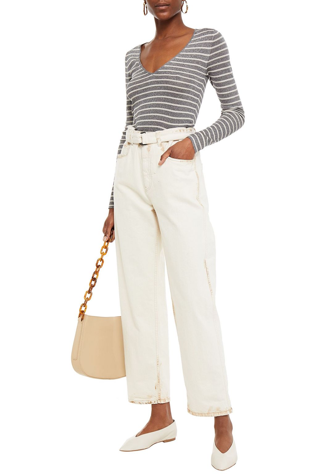 BRUNELLO CUCINELLI Metallic striped knitted sweater