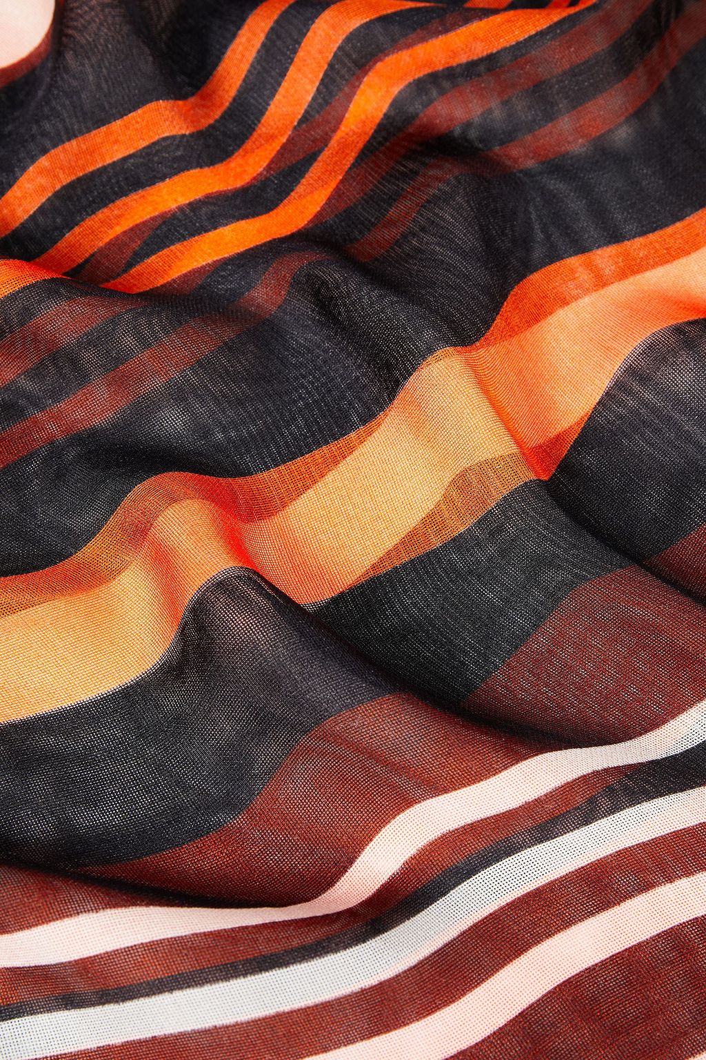DOLCE&GABBANA Frayed striped silk-gauze scarf