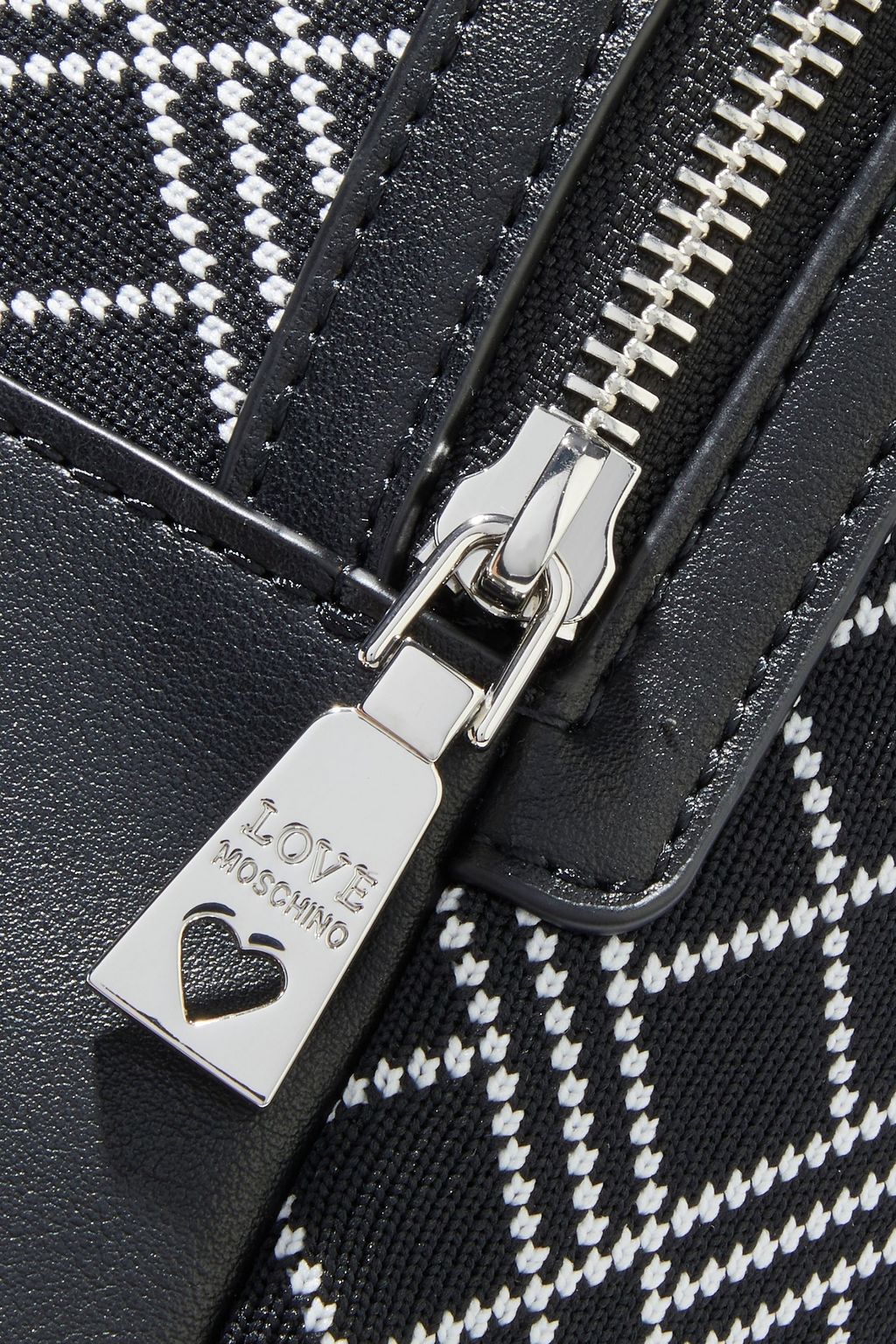 LOVE MOSCHINO Jacquard-paneled faux leather backpack