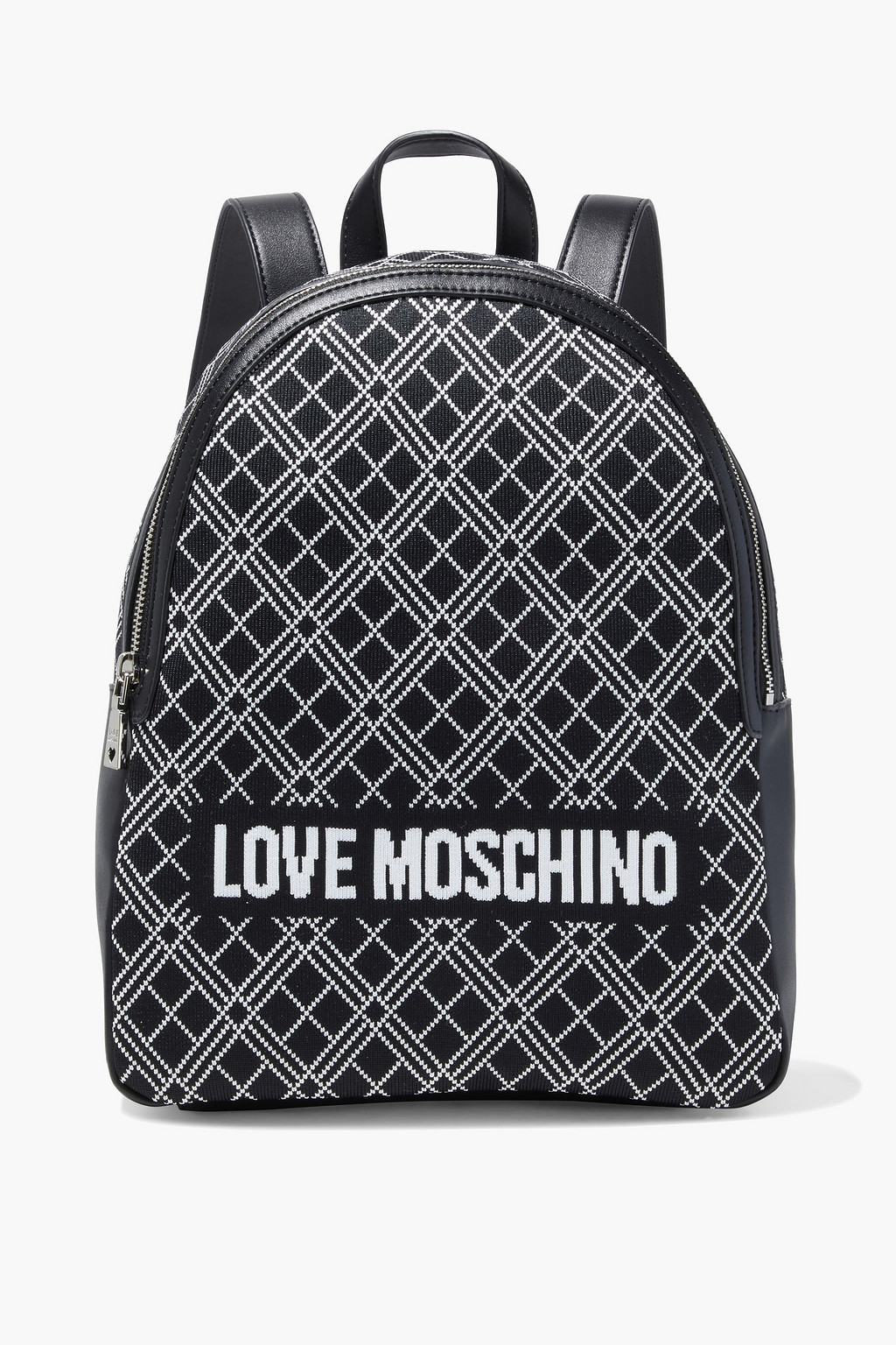 LOVE MOSCHINO Jacquard-paneled faux leather backpack