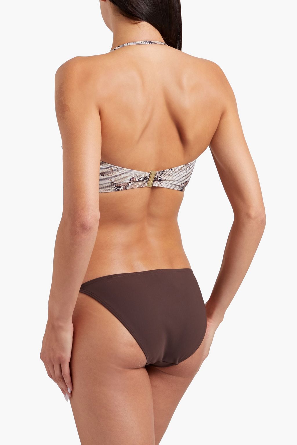 JETS AUSTRALIA BY JESSIKA ALLEN Lace-up snake-print bandeau bikini top