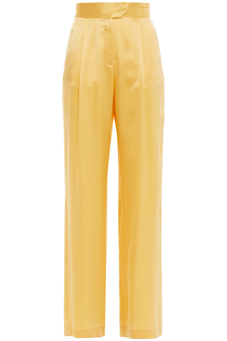 Michelle Mason Woman Silk-charmeuse Wide-leg Pants Yellow Size 2