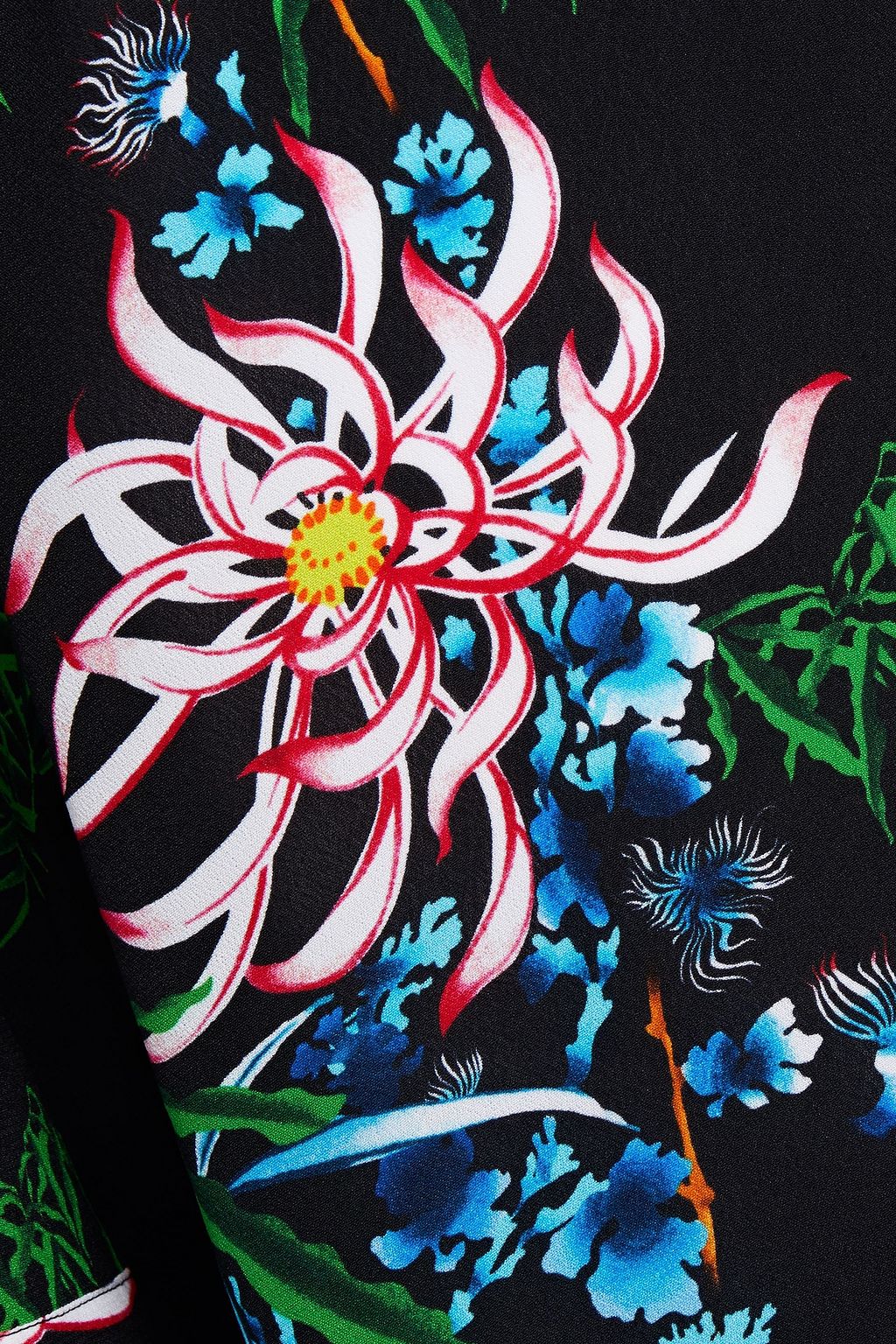 KENZO Belted floral-print crepe shirt dress