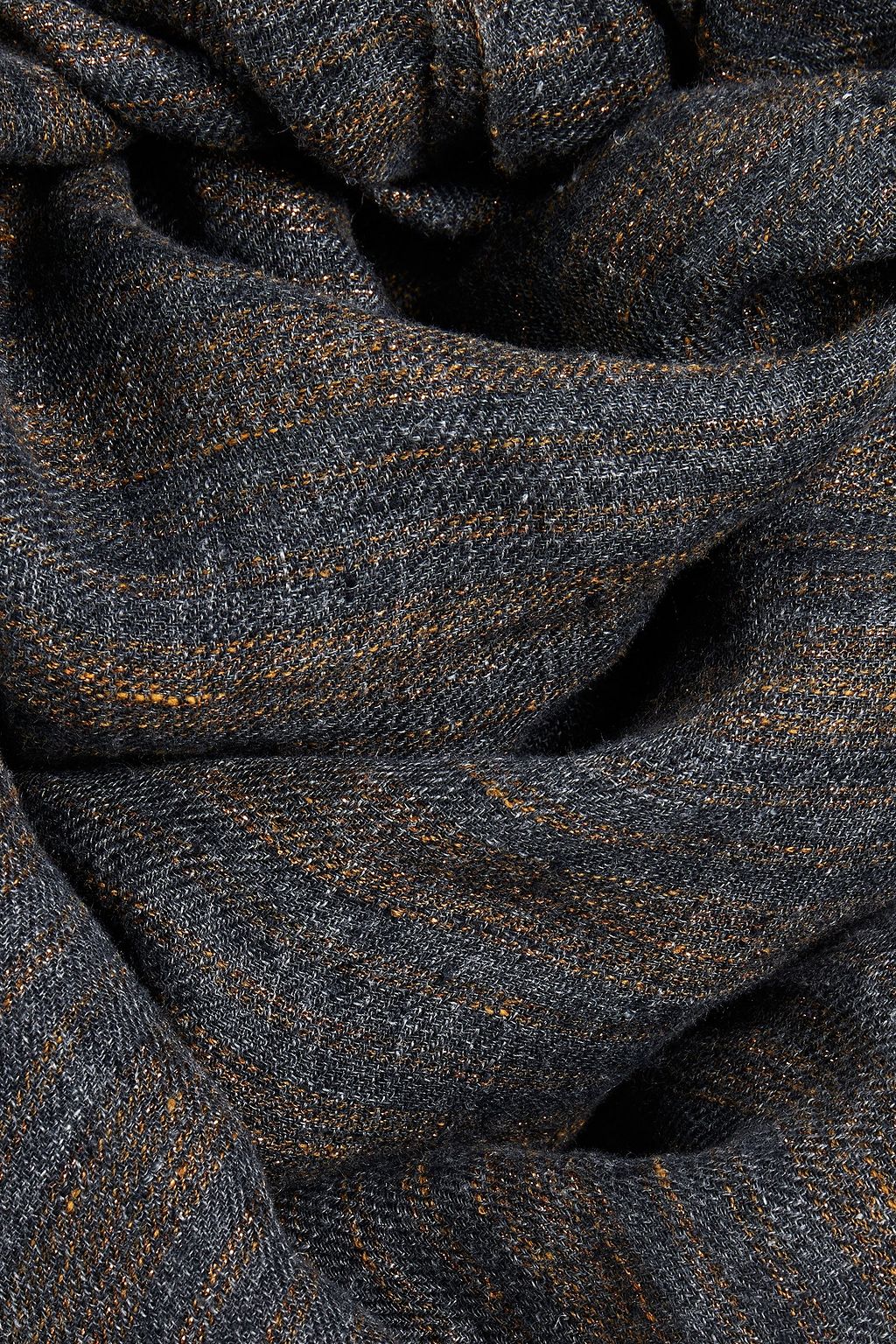BRUNELLO CUCINELLI Metallic striped linen-blend scarf