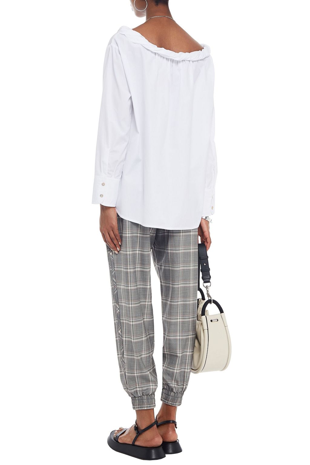 KENZO Gathered cotton-poplin shirt