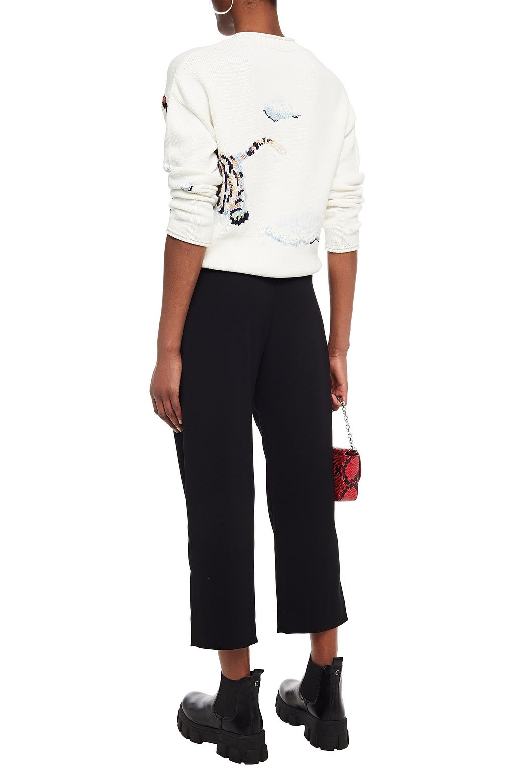 KENZO Cropped crepe straight-leg pants