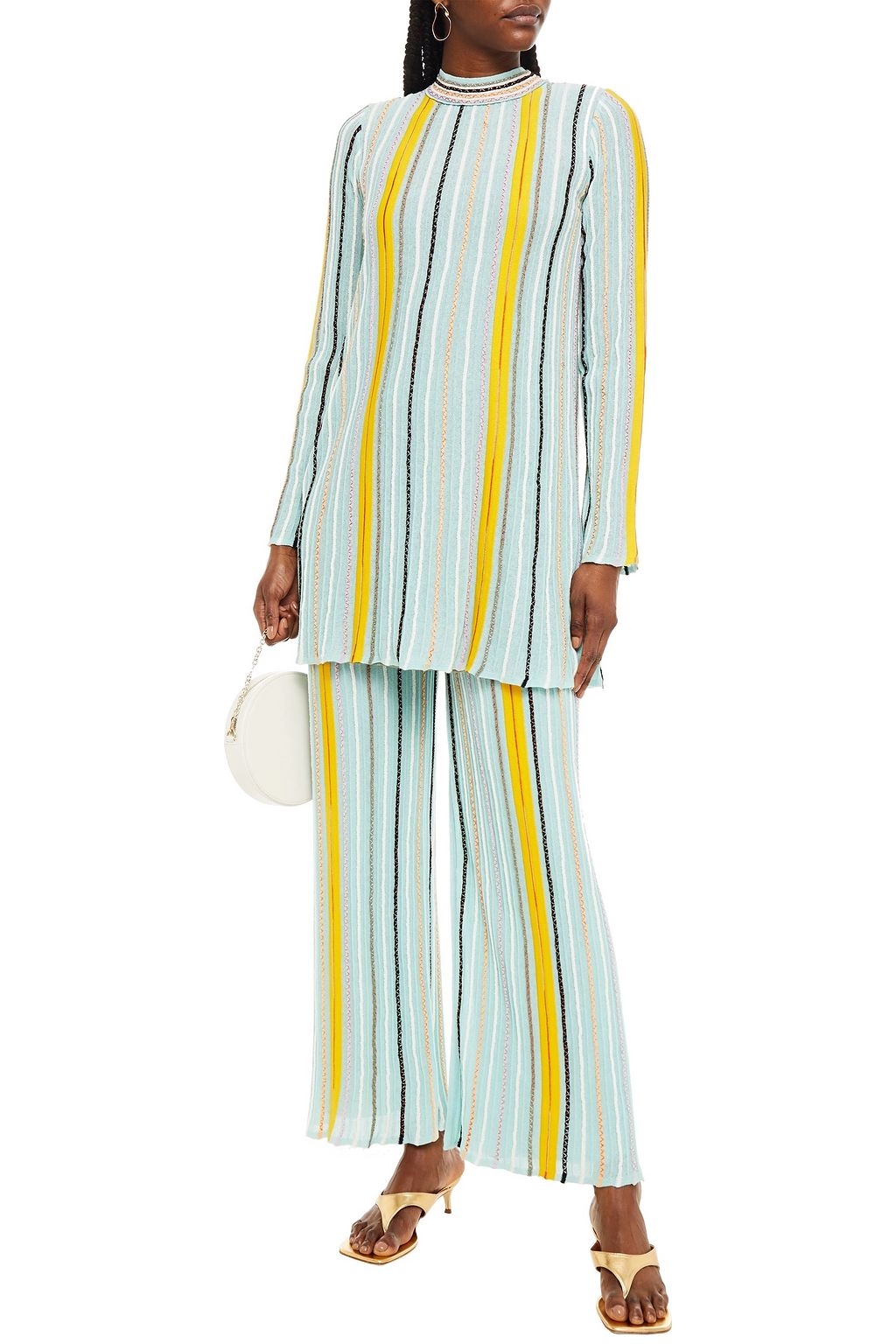 M MISSONI Cutout ribbed cotton-blend top