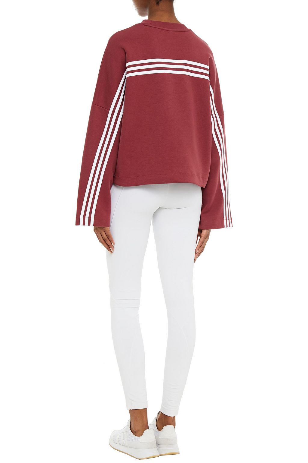 ADIDAS Striped French cotton-blend terry sweatshirt