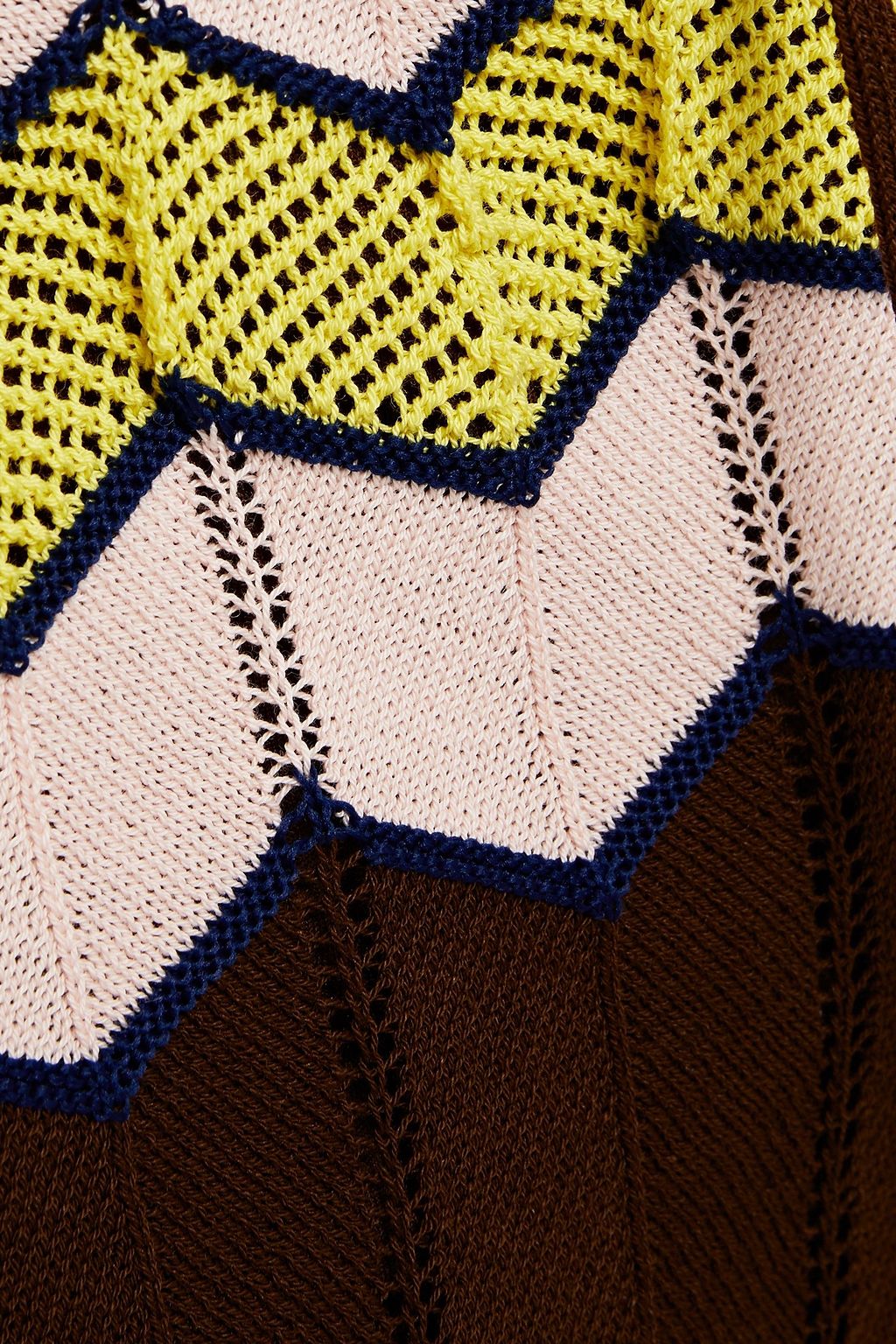 M MISSONI Striped crochet-knit cotton-blend shorts