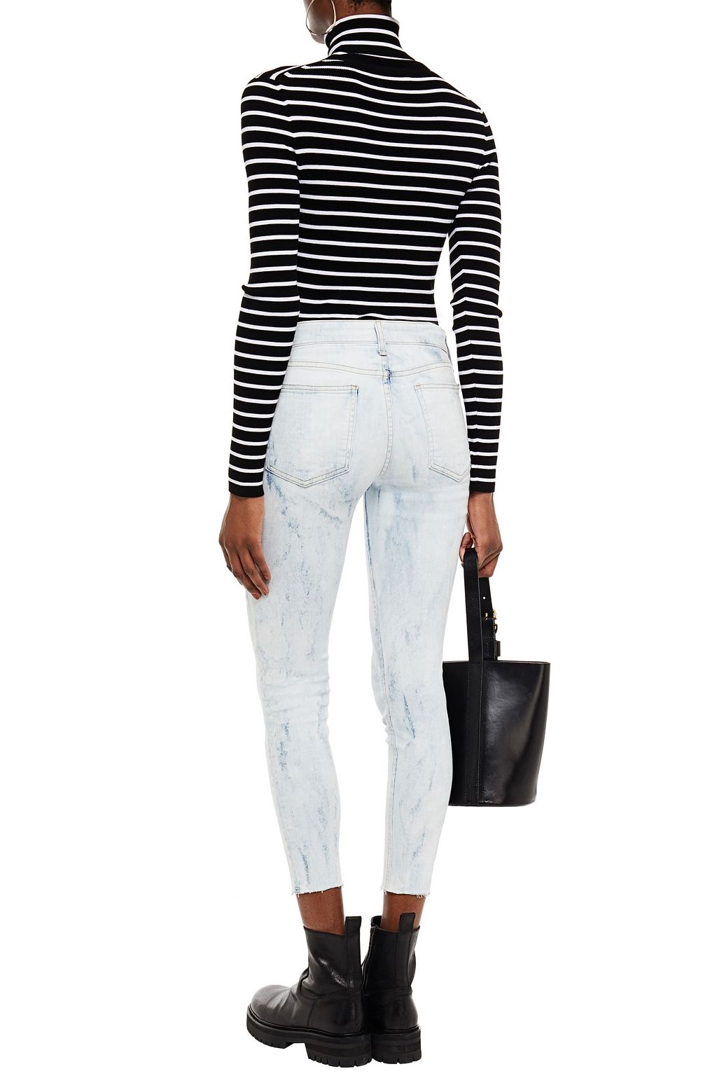 RAG & BONE Cate cropped bleached mid-rise skinny jeans