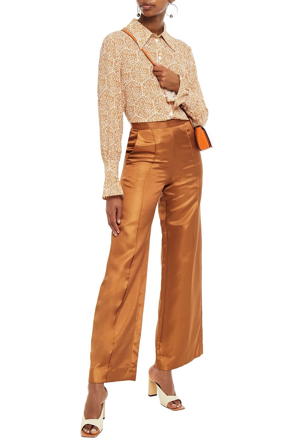 BAUM UND PFERDGARTEN Satin-crepe wide-leg pants