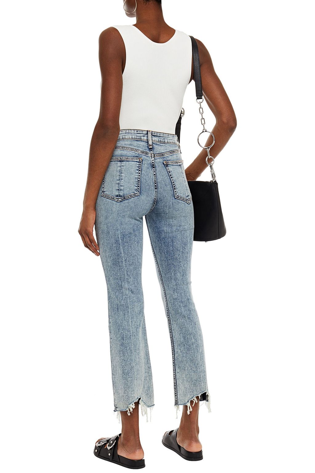 RAG & BONE Nina distressed acid-wash high-rise kick-flare jeans