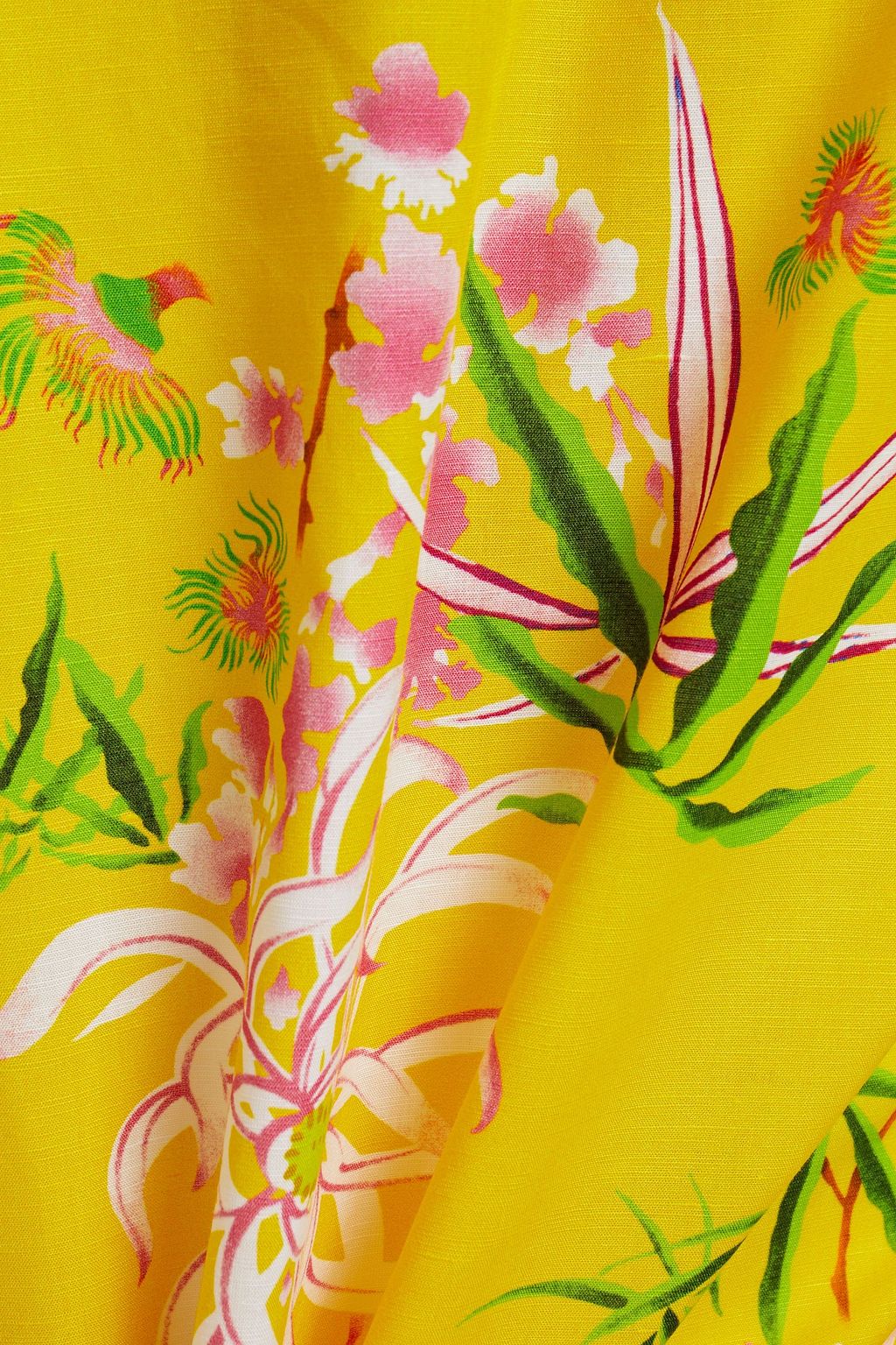 KENZO Printed cotton and linen-blend shirt