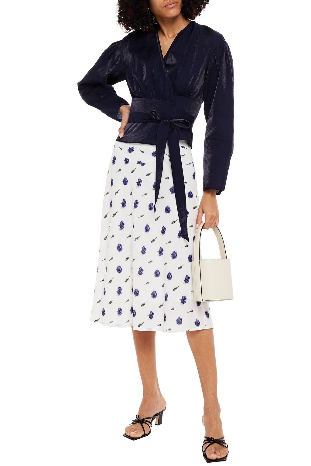 BAUM UND PFERDGARTEN Floral-print crepe skirt