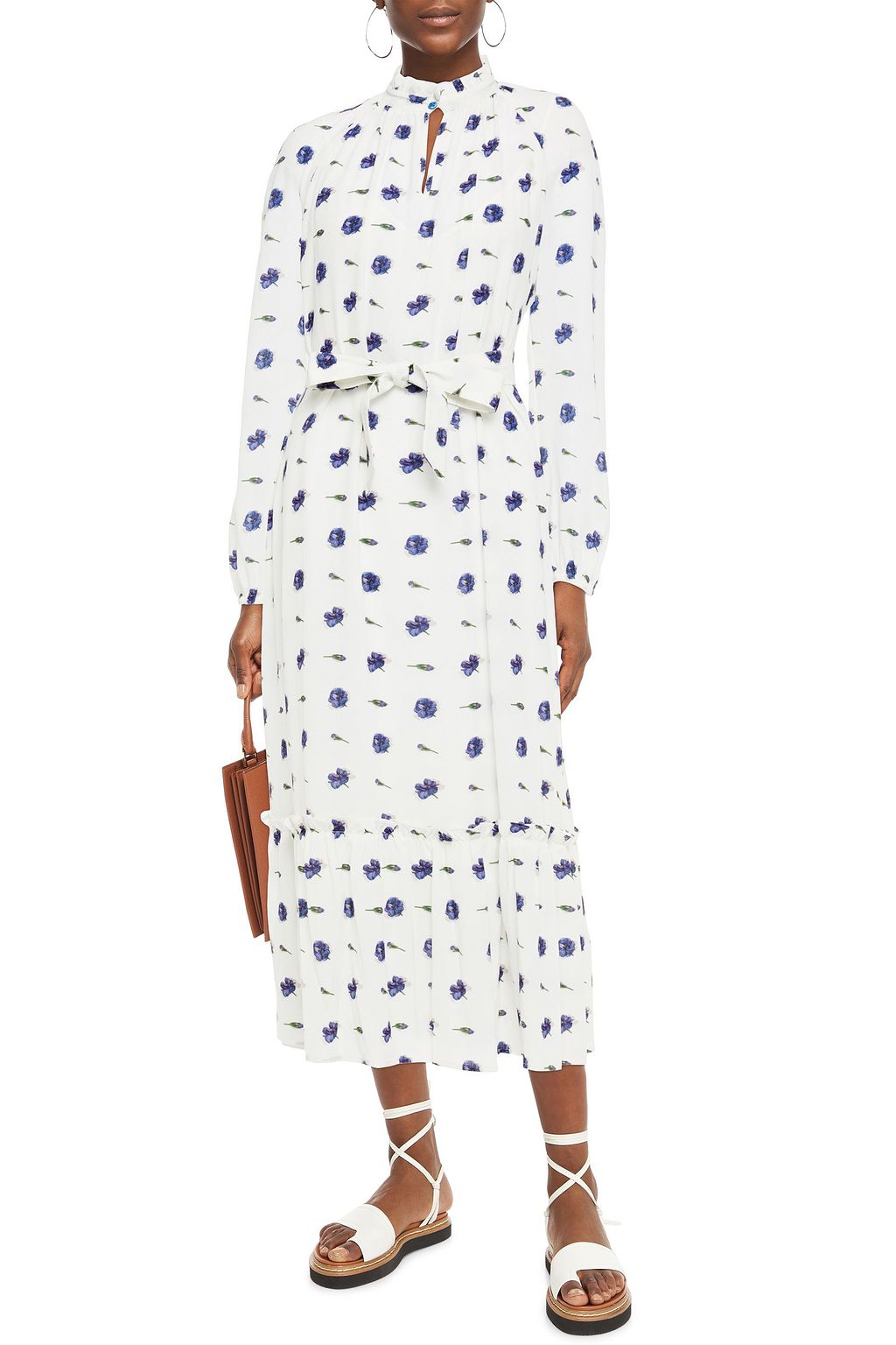BAUM UND PFERDGARTEN Antoinette belted floral-print crepe midi dress