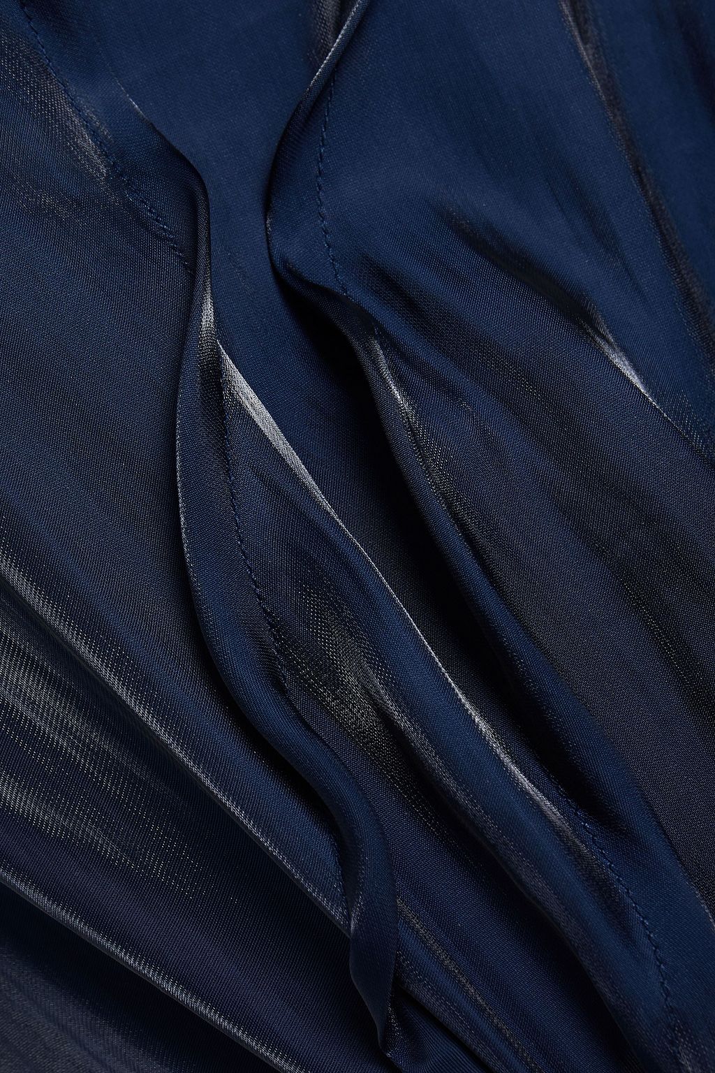 KENZO Pintucked coated-satin midi skirt