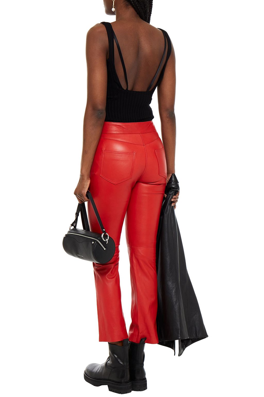 STAND STUDIO Leather slim-leg pants