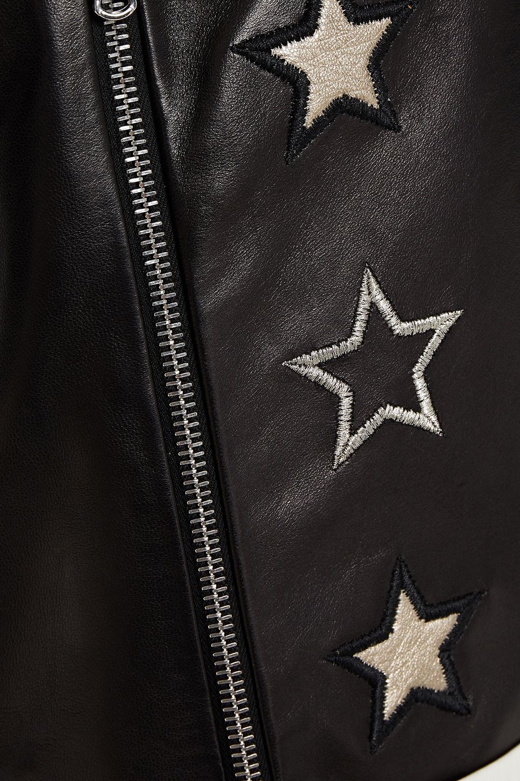 REDVALENTINO Embroidered leather biker jacket